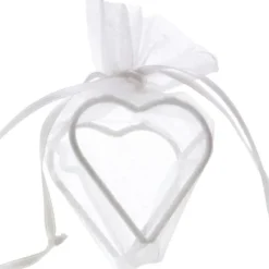 Badaboum Boite A Dragees Coeur En Organza Blanc X 4 Pi Ces