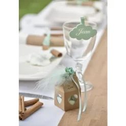 Badaboum Boite Dragees Mariage Avec Coeur Naturel Ajour X 4 Pi Ces