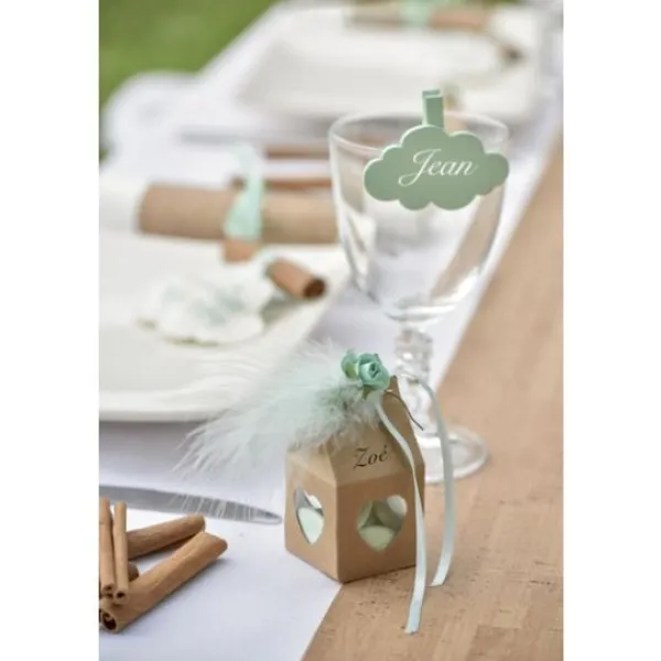 Badaboum Boite Dragees Mariage Avec Coeur Naturel Ajour X 4 Pi Ces