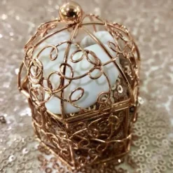 Badaboum Boite Dragees Mini Tonnelle Fer Forg Rose Gold