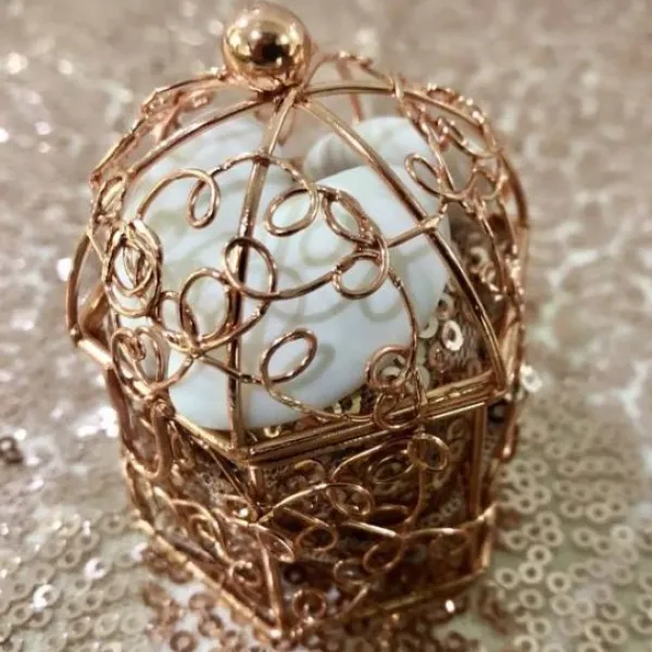 Badaboum Boite Dragees Mini Tonnelle Fer Forg Rose Gold