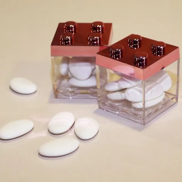 Badaboum Boite Dragees Plexi Lego Rose Gold