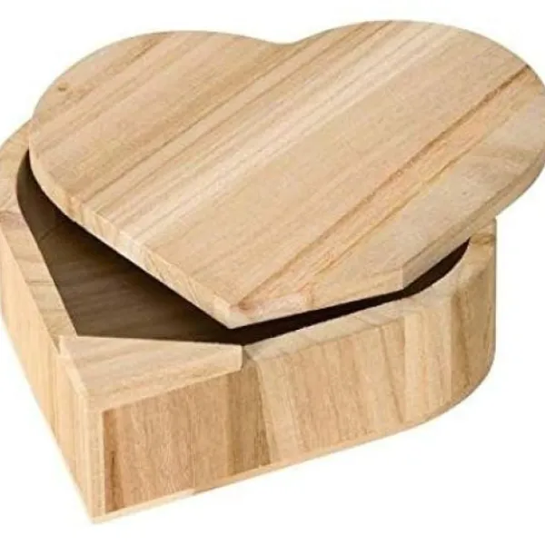 Badaboum Boite En Bois Forme Coeur Avec Couvercle