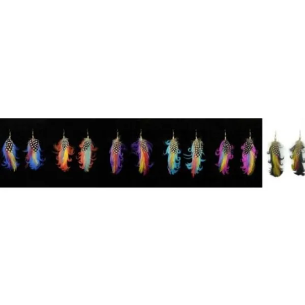 Badaboum Boucles D'Oreille Amazonas Plumes Assorties