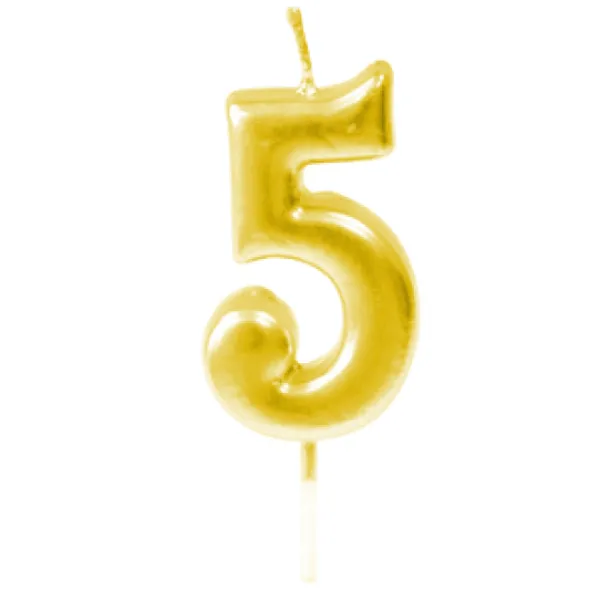 Online Bougie Anniversaire Chiffre 5 Or Theme Joyeux Anniversaire