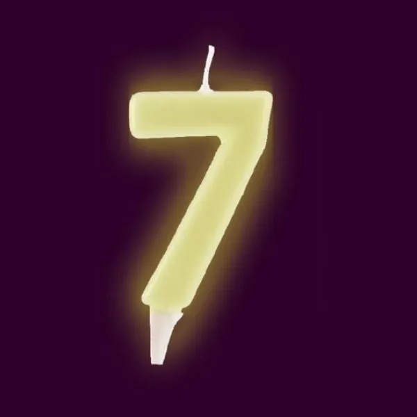 Bougie Anniversaire Chiffre 7 Phosphorescente Theme Joyeux Anniversaire