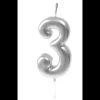 Online Bougie Anniversaire Chiffre 3 Argent Theme Joyeux Anniversaire