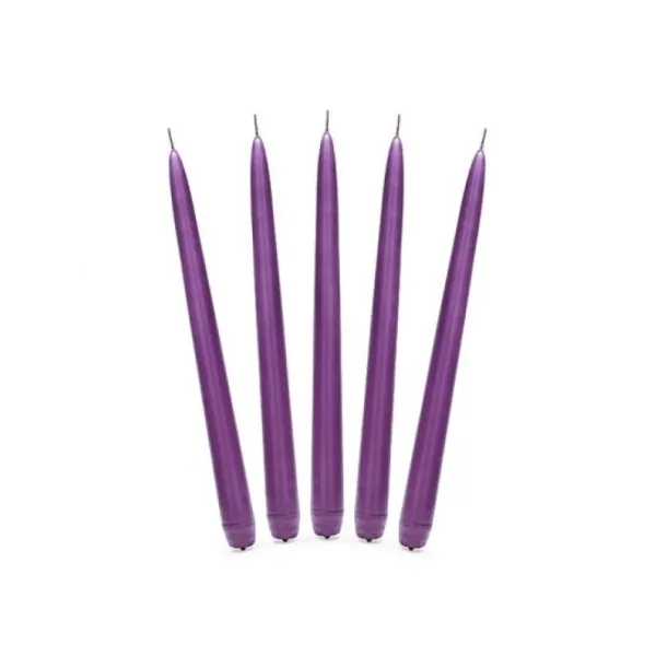Badaboum Bougie Chandelier Mariage Violet X 10 Pi Ces Discount