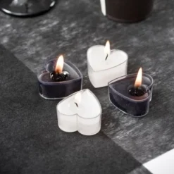 Badaboum Bougie Chauffe Plat Coeur Noir X 4 Pi Ces