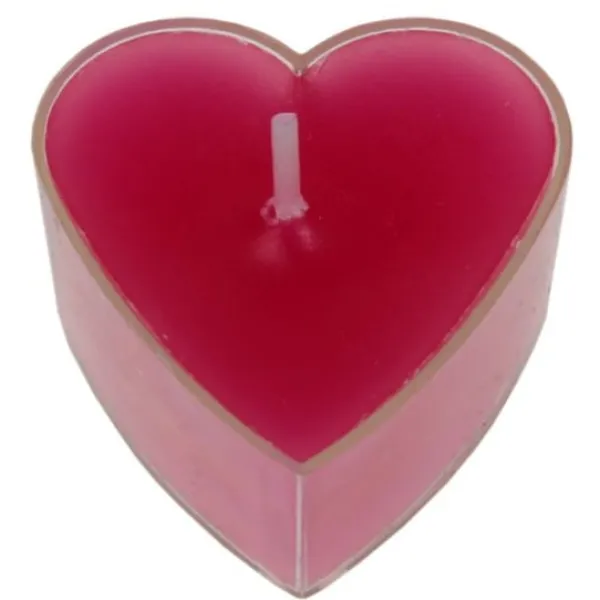Badaboum Bougie Chauffe Plat Coeur Fuchsia X 4 Pi Ces
