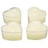 Badaboum Bougie Chauffe Plat Coeur Ecru X 4 Pi Ces