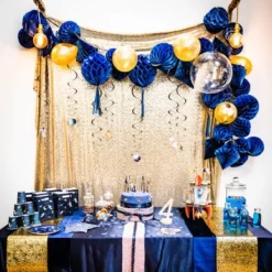 Discount Bougie Chiffre 0 Paillet E Bleu Marine Theme Joyeux Anniversaire