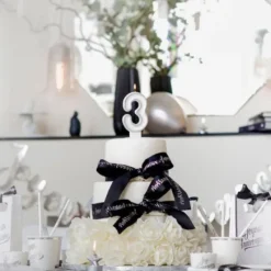New Bougie Chiffre Anniversaire Paillet 3 Theme Joyeux Anniversaire
