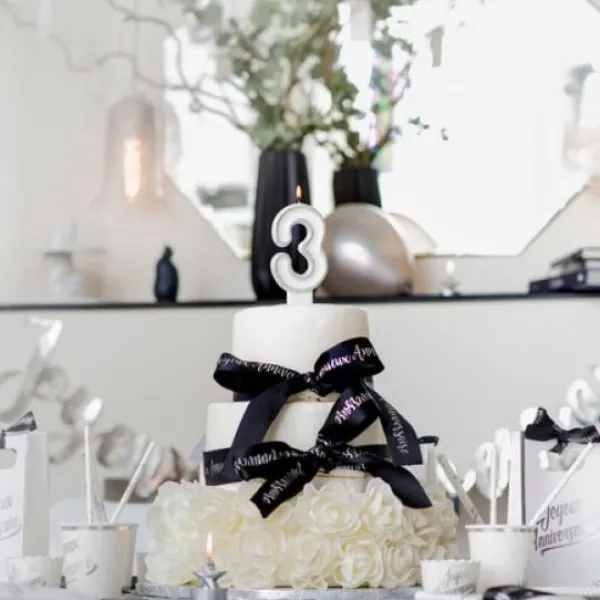 New Bougie Chiffre Anniversaire Paillet 3 Theme Joyeux Anniversaire