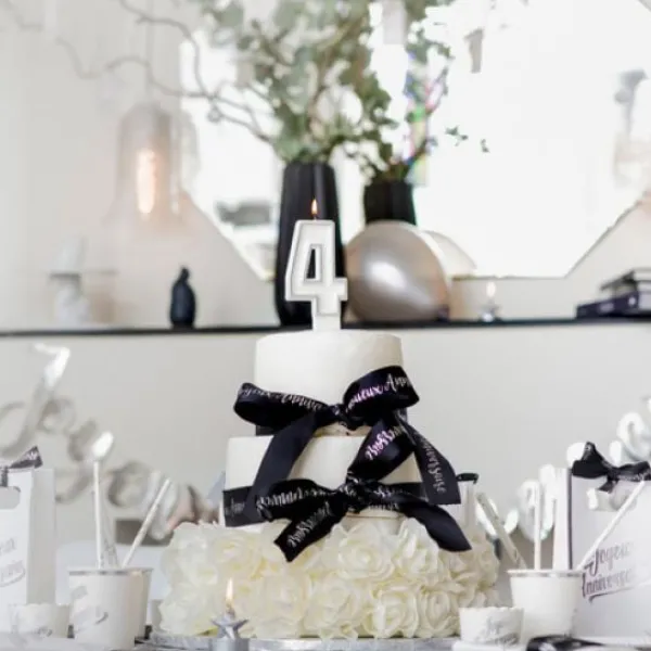 New Bougie Chiffre Anniversaire Paillet 4 Theme Joyeux Anniversaire