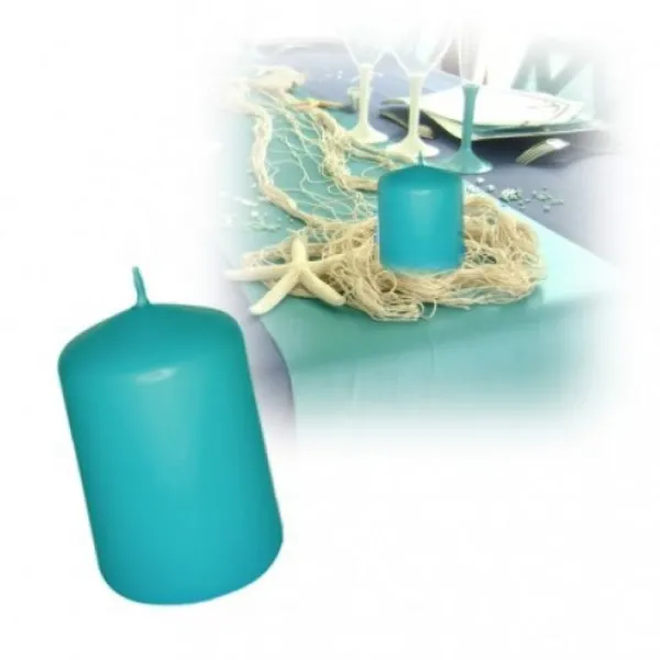 Badaboum Bougie Cylindrique Turquoise 10Cm Hot
