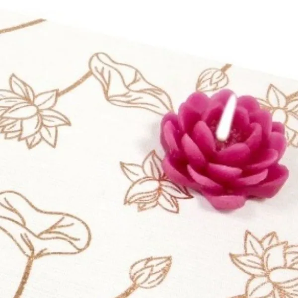 Badaboum Bougie Déco Forme Lotus Fuchsia Best