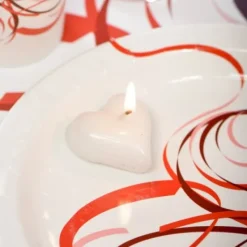 Badaboum Bougie Flottante Coeur Blanc X 2 Pi Ces