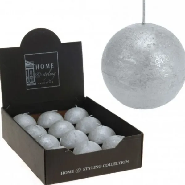 Badaboum Bougie Mariage Boule Argent 6Cm X 10 Pi Ces Best