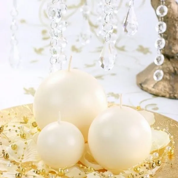 Badaboum Bougie Mariage Boule Ivoire 6Cm Clearance