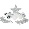 Badaboum Boule De Noel Avec Cimier Blanc Et Argent X 14 Pi Ces Discount