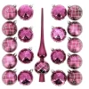 Badaboum Boule De Noel Avec Cimier Violet Et Argent X 18 Pi Ces Discount