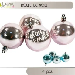 Badaboum Boule De Noel Mon Premier Noel 7Cm X 4 Pi Ces Outlet