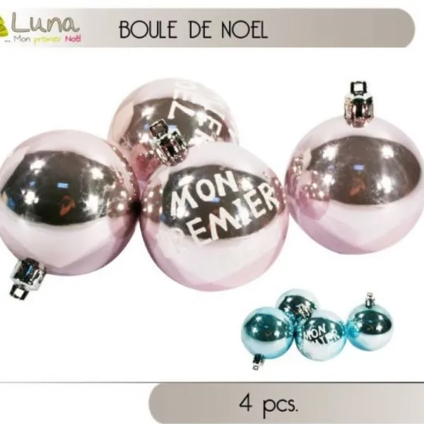 Badaboum Boule De Noel Mon Premier Noel 7Cm X 4 Pi Ces Outlet
