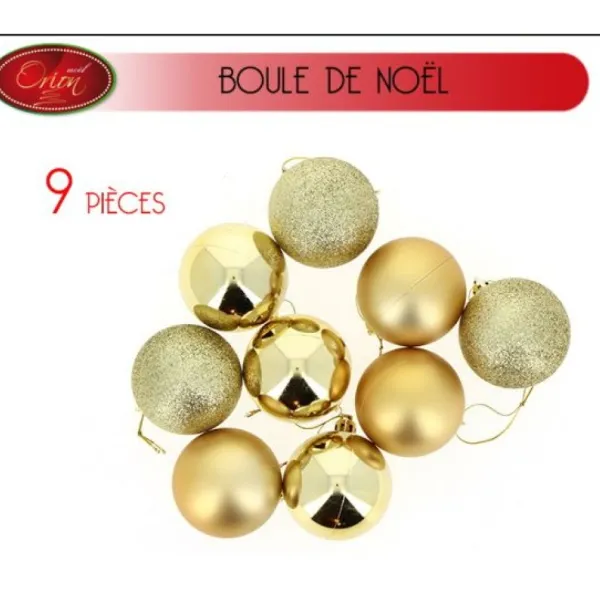 Badaboum Boule De Noel Or 6 Cm X 9 Pi Ces