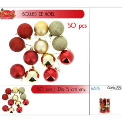 Badaboum Boule De Noel Orion Or Et Rouge X 50 Pi Ces Discount