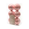 Badaboum Boule De Noel Rose 8 Cm X 6 Pi Ces