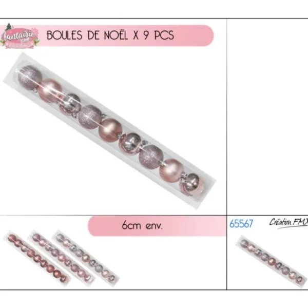 Badaboum Boule De Noel Rose Tendance 9Pcs Sale
