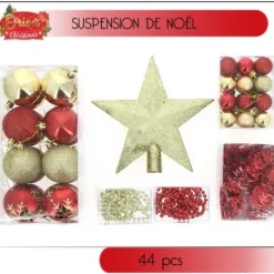 Badaboum Boule De Noel Rouge Et Or En Kit X44 Pi Ces Discount