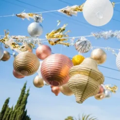 Badaboum Boule Lampion En Papier M Tallis Rose Gold 30Cm X2