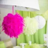 Badaboum Boule Plume Fuchsia 10 Cm