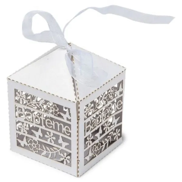Online Cage A Papier Bapt Me Blanche X 10 Pi Ces Theme Bapteme