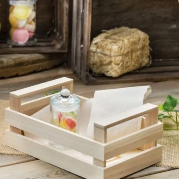 Badaboum Centre De Table 3 Grandes Cagettes En Bois Naturel