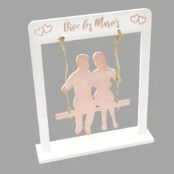 Badaboum Centre De Table Couple Sur Balancoire Rose Gold