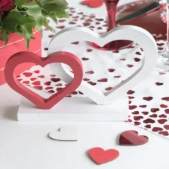 Badaboum Centre De Table Deux Coeurs Romantique 21 Cm