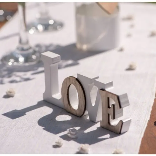 Badaboum Centre De Table Love En Bois Naturel