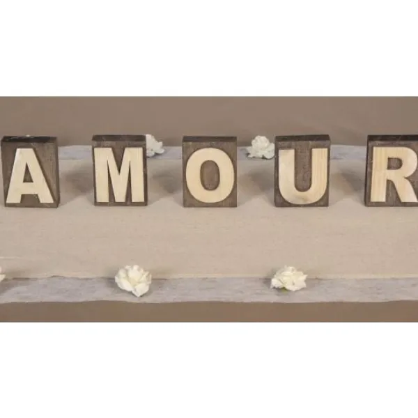 Badaboum Centre De Table Mot Amour En Bois