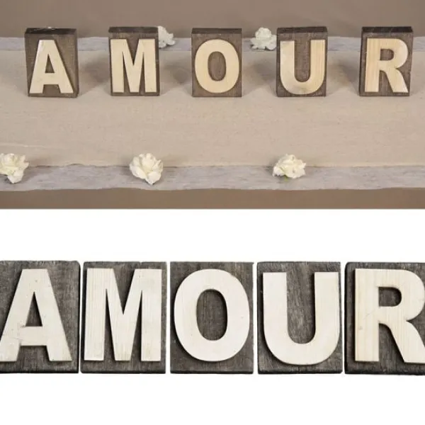 Badaboum Centre De Table Mot Amour En Bois