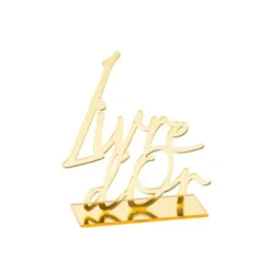 Badaboum Centre De Table Mot Livre D'Or Or En Plexi