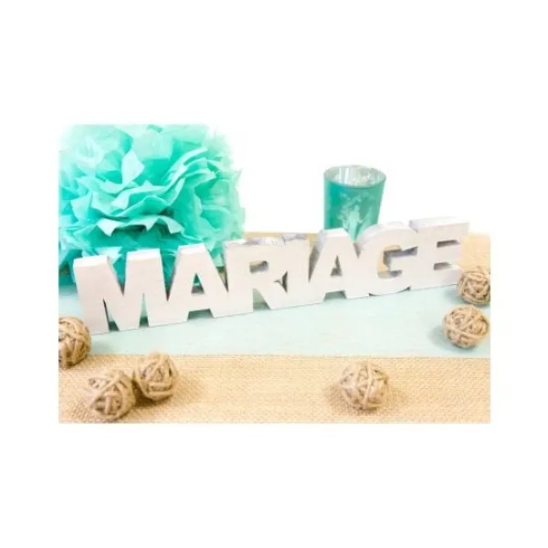 Badaboum Centre De Table Mot Mariage En Bois