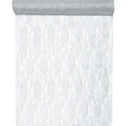 Hot Chemin De Table Dentelle Lurex Argent Theme Dentelle