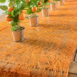 Badaboum Chemin De Table En Abaca Orange 30Cm Discount