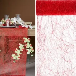 Badaboum Chemin De Table En Abaca Rouge 30Cm Sale