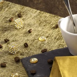 Badaboum Chemin De Table En Abaca Or Cheveux D'Ange Discount