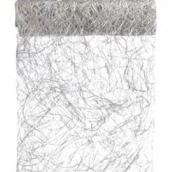 Badaboum Chemin De Table En Abaca Argent 30Cm