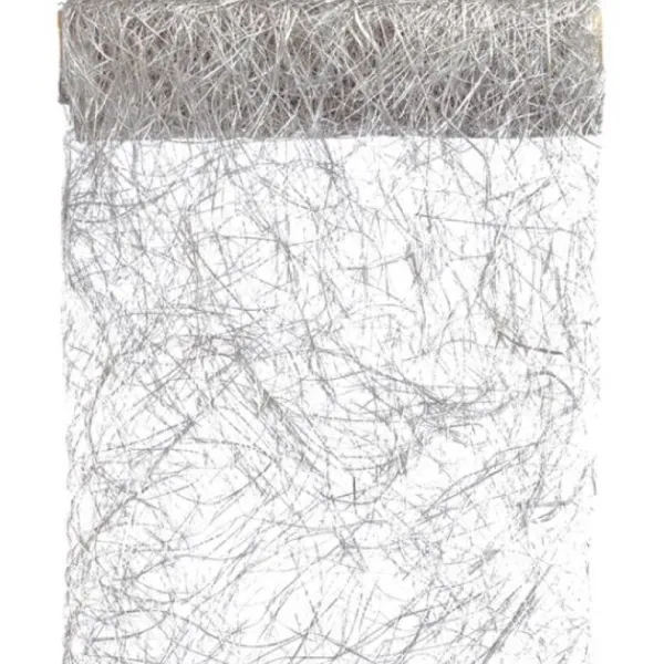 Badaboum Chemin De Table En Abaca Argent 30Cm